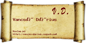 Vancsó Dárius névjegykártya